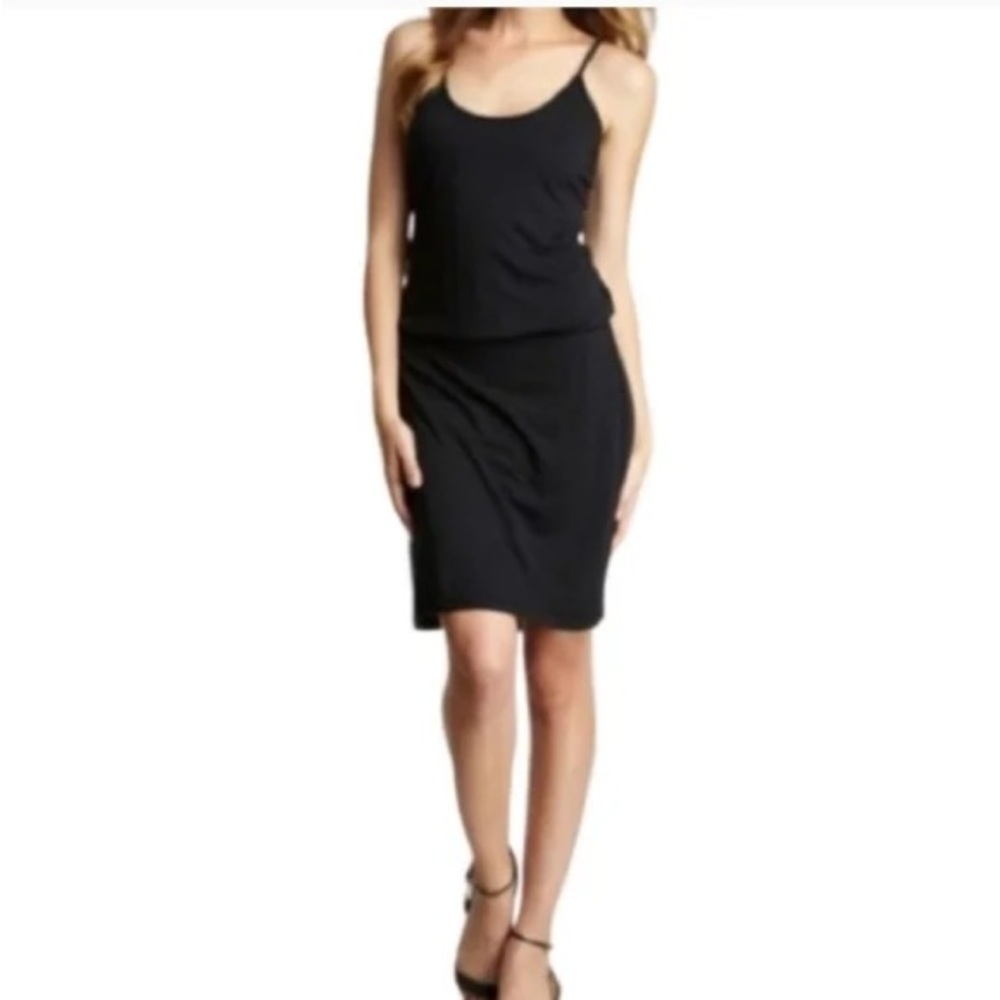 James Perse Los Angeles black cami blouson slip dress size 1